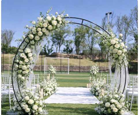 Wedding Decor Supply Store - Gold Wedding Arch Stand Double round