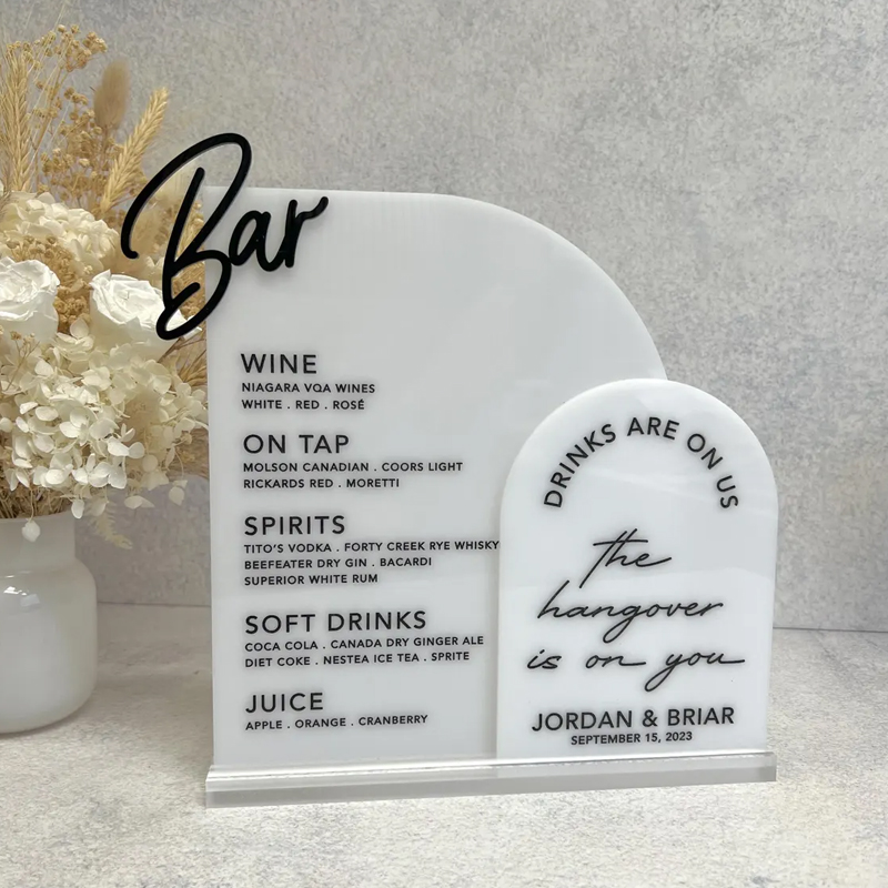 Custom Bar Menu with 3D Cutout - Table Number Gold review and price