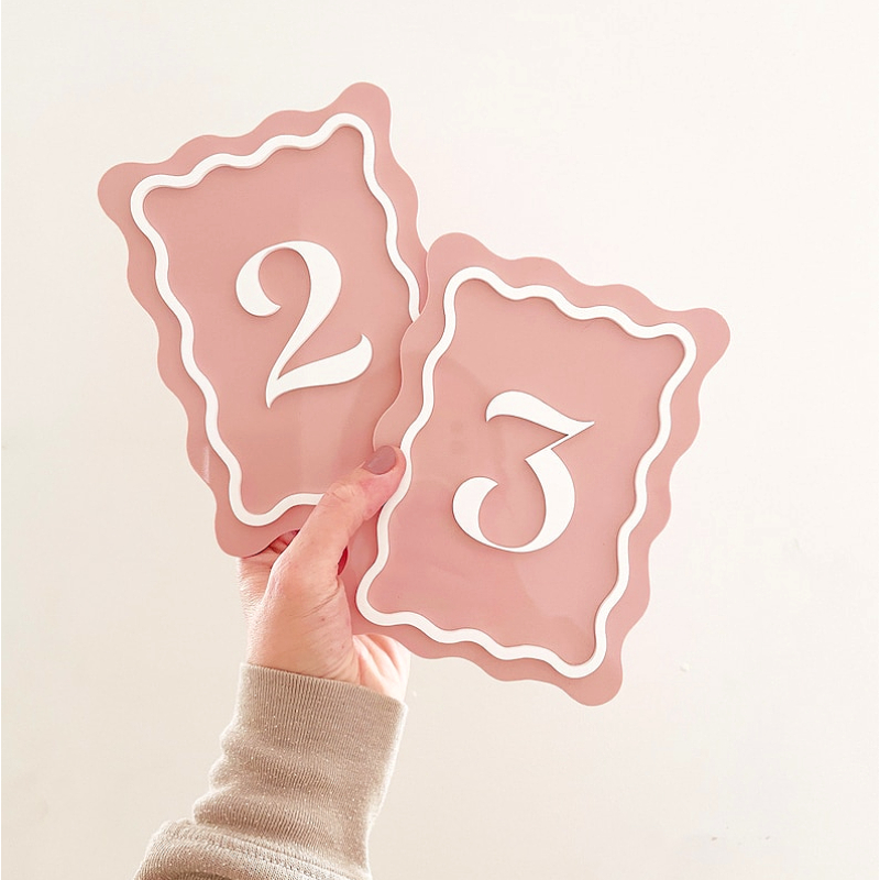 Wavy Wedding Table Numbers Cus - Table Number Gold review and price