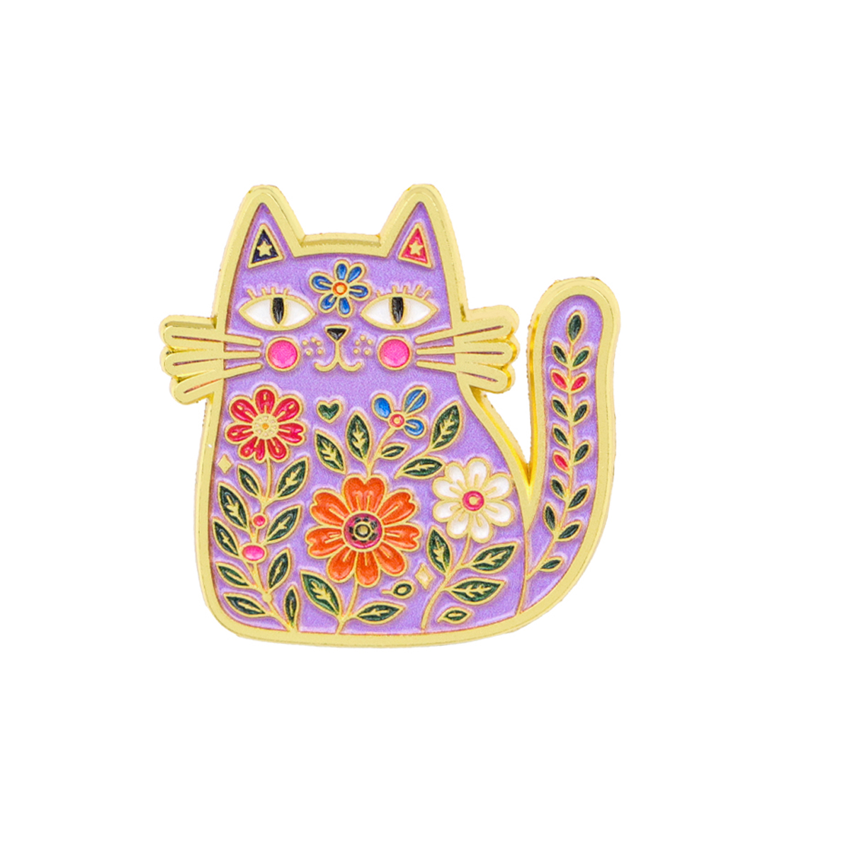 Folk Art Floral Black Cat Enam - Good Floral & Wedding Decor Supply Photos review and price