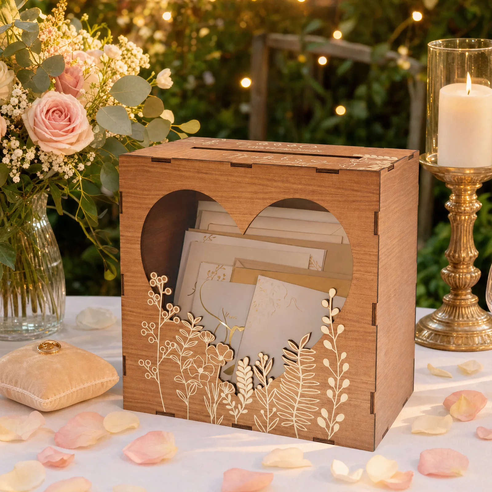 Wooden Card Box Storage Organi - Wedding Card Box review and price