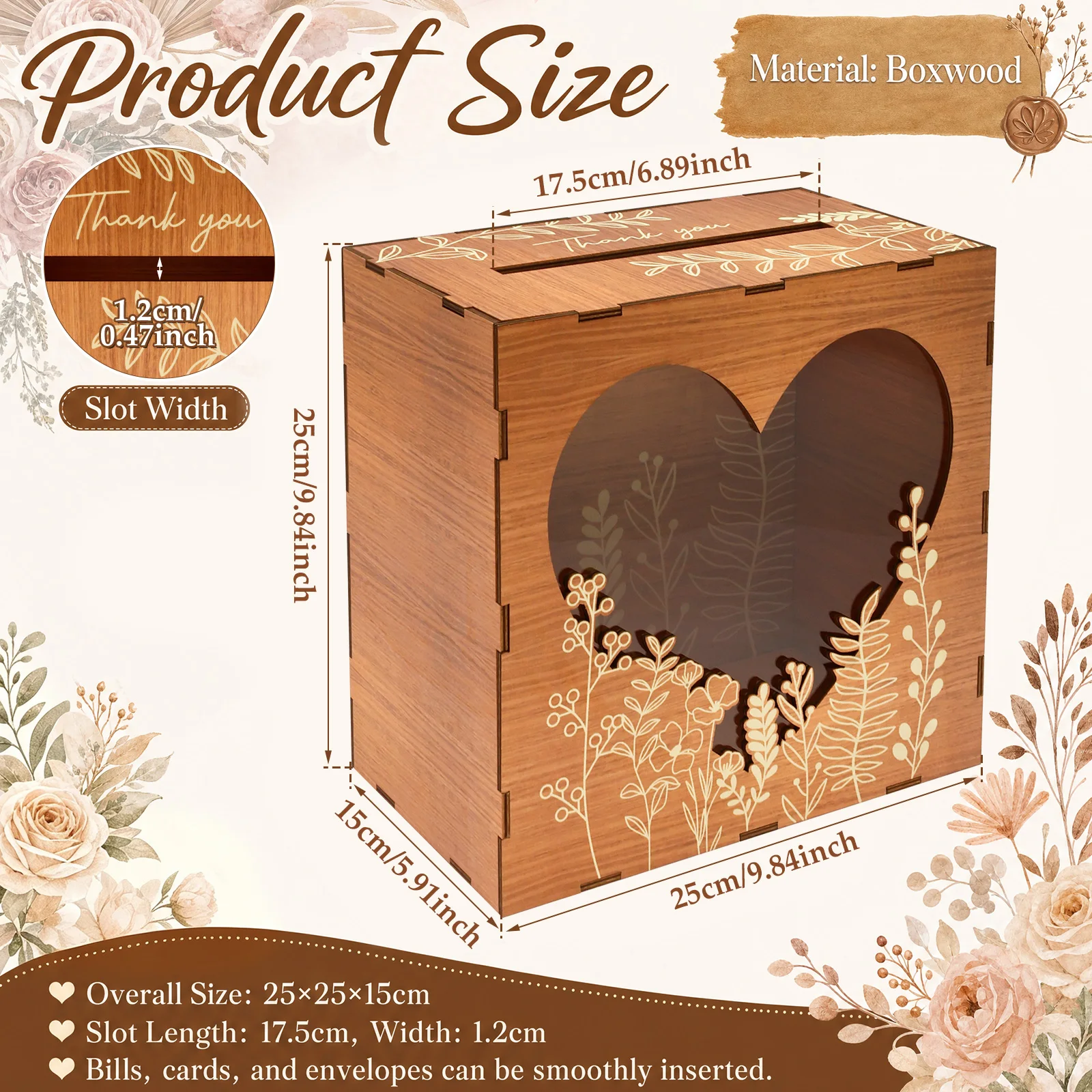 Wooden Card Box Storage Organi - Wedding Card Box review and price