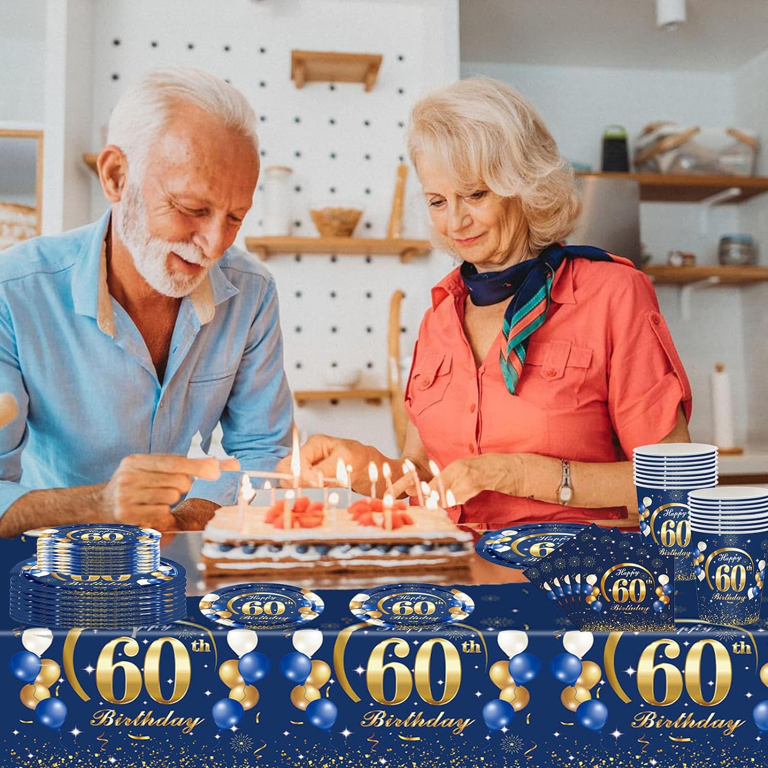 Navy Blue Gold 60th Birthday D - Table Number Gold review and price